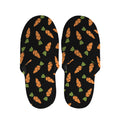 Black Carrot Pattern Print Slippers