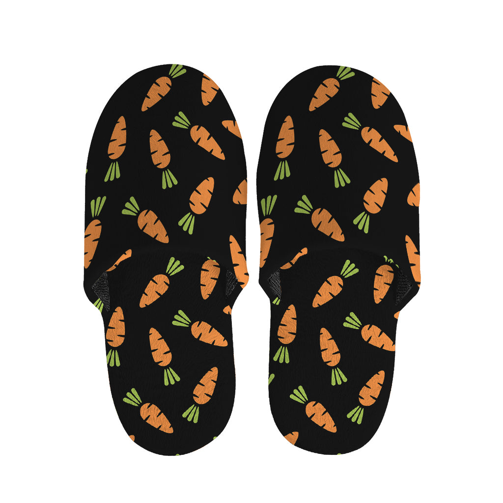 Black Carrot Pattern Print Slippers
