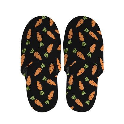 Black Carrot Pattern Print Slippers