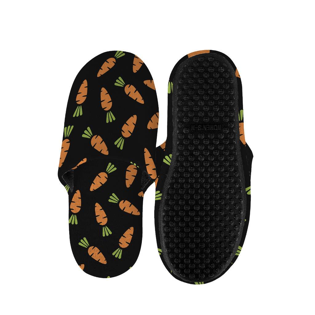 Black Carrot Pattern Print Slippers