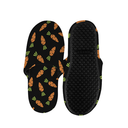 Black Carrot Pattern Print Slippers