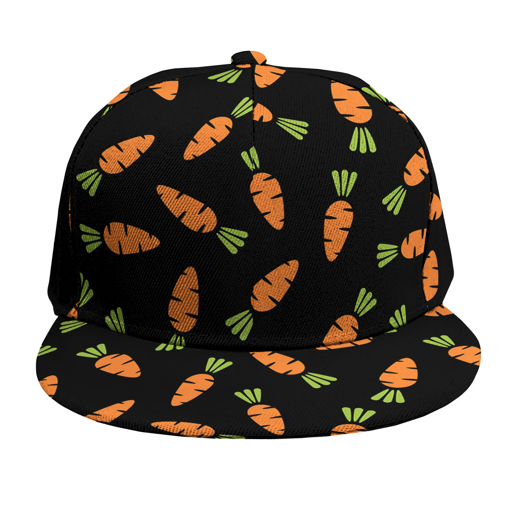 Black Carrot Pattern Print Snapback Cap