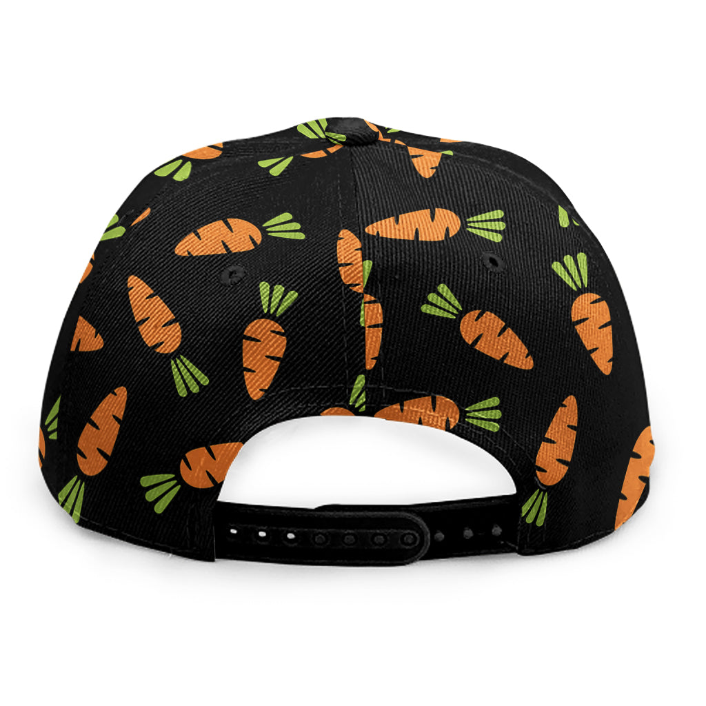 Black Carrot Pattern Print Snapback Cap