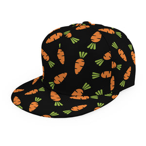 Black Carrot Pattern Print Snapback Cap