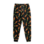 Black Carrot Pattern Print Sweatpants