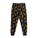 Black Carrot Pattern Print Sweatpants