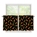 Black Carrot Pattern Print Tier Curtains