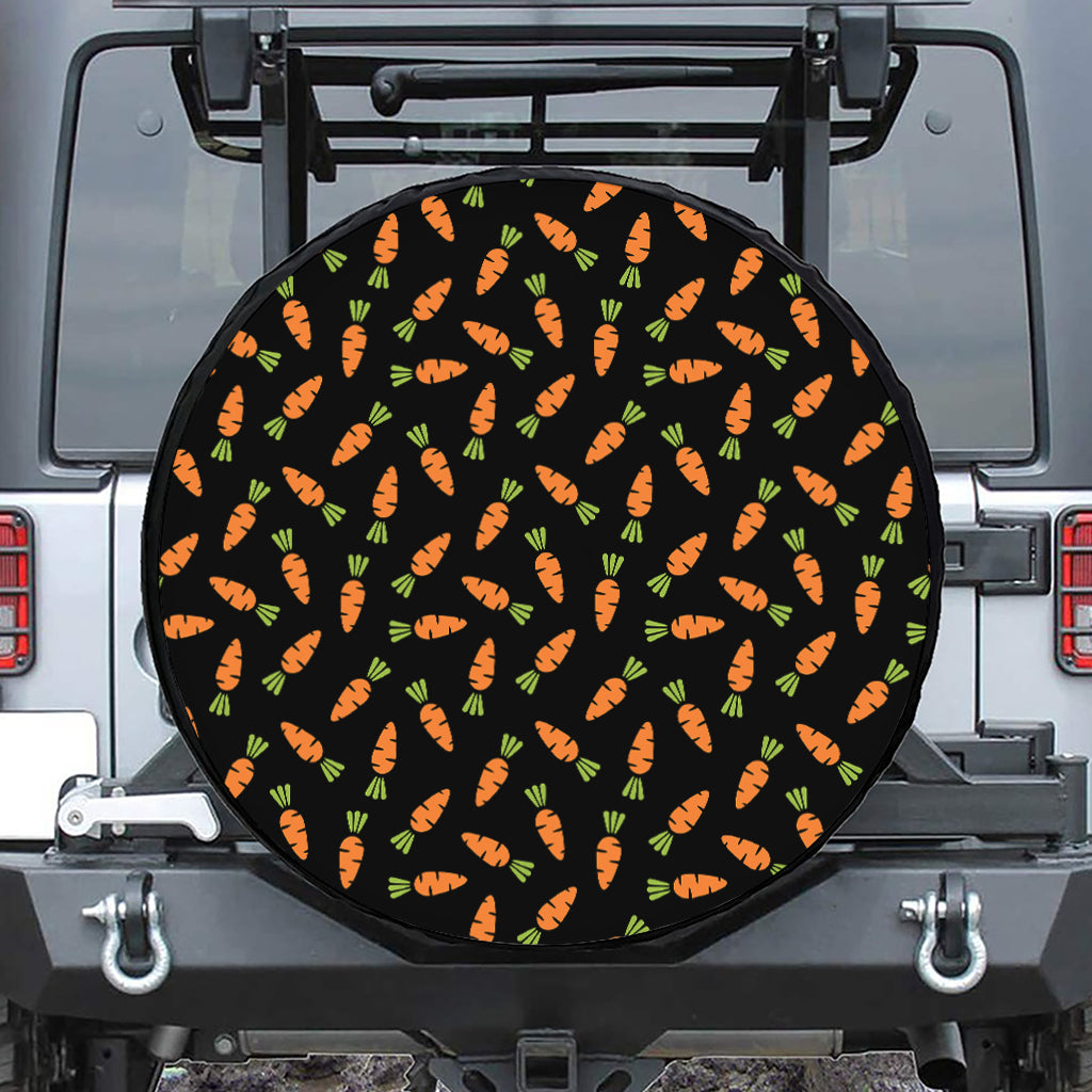 Black Carrot Pattern Print Tire Cover