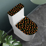 Black Carrot Pattern Print Toilet Lid And Tank Cover Set