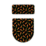 Black Carrot Pattern Print Toilet Lid And Tank Cover Set