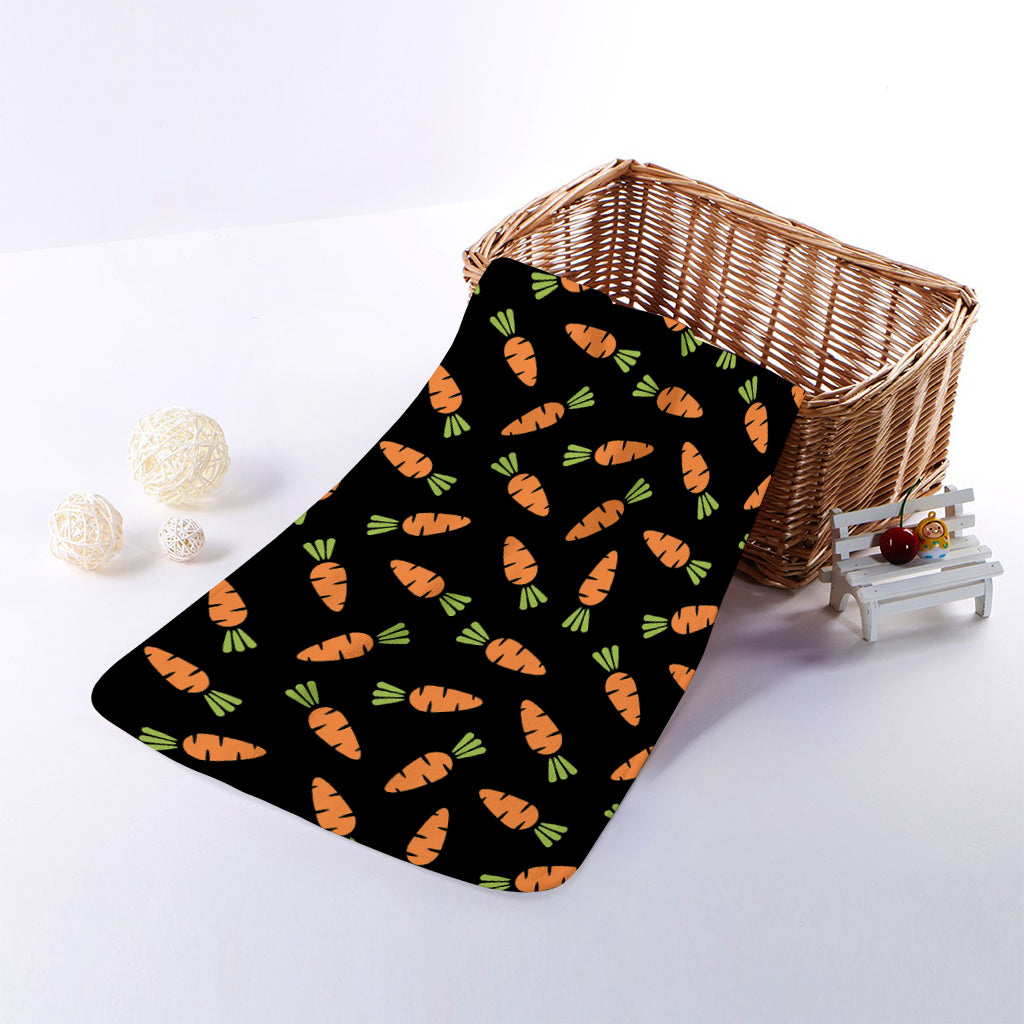 Black Carrot Pattern Print Towel