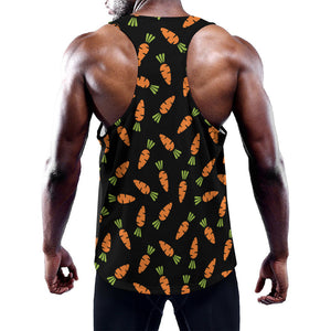 Black Carrot Pattern Print Training Tank Top