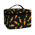 Black Carrot Pattern Print Travel Makeup Bag