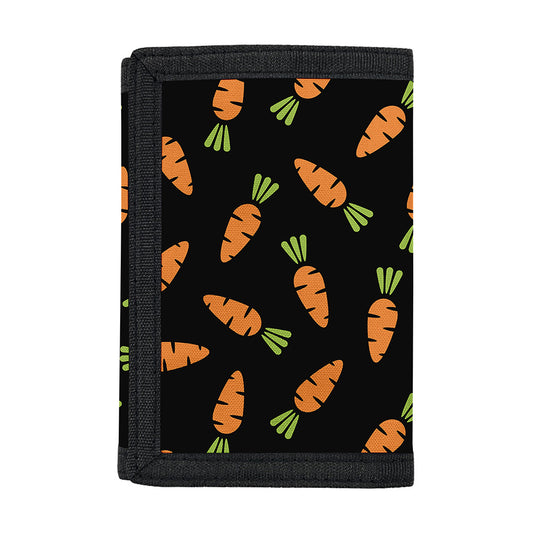 Black Carrot Pattern Print Trifold Wallet