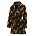 Black Carrot Pattern Print Women's Bathrobe