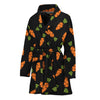 Black Carrot Pattern Print Women's Bathrobe