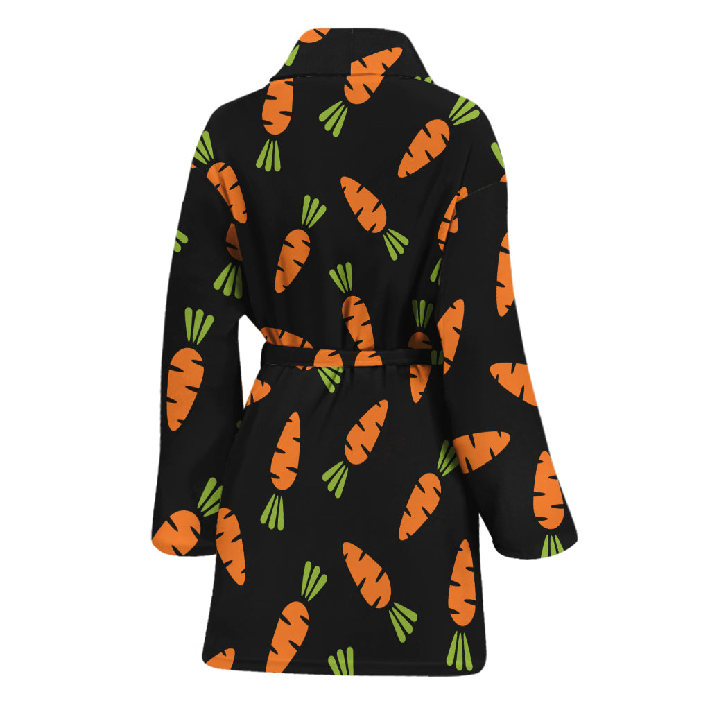 Black Carrot Pattern Print Women's Bathrobe