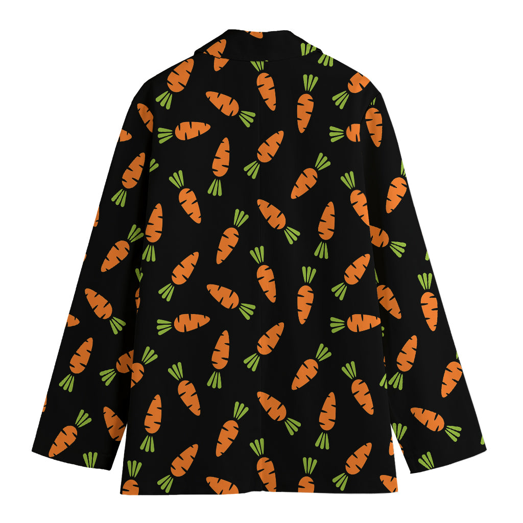 Black Carrot Pattern Print Women's Blazer