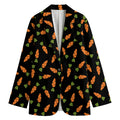 Black Carrot Pattern Print Women's Cotton Blazer
