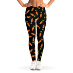 Black Carrot Pattern Print Women's Leggings