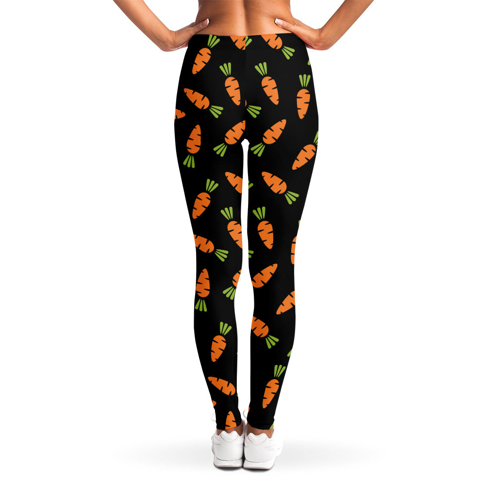 Black Carrot Pattern Print Women's Leggings