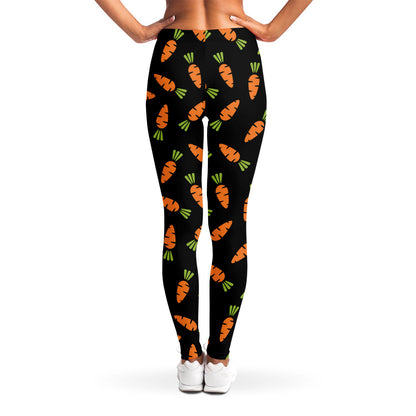 Black Carrot Pattern Print Women's Leggings