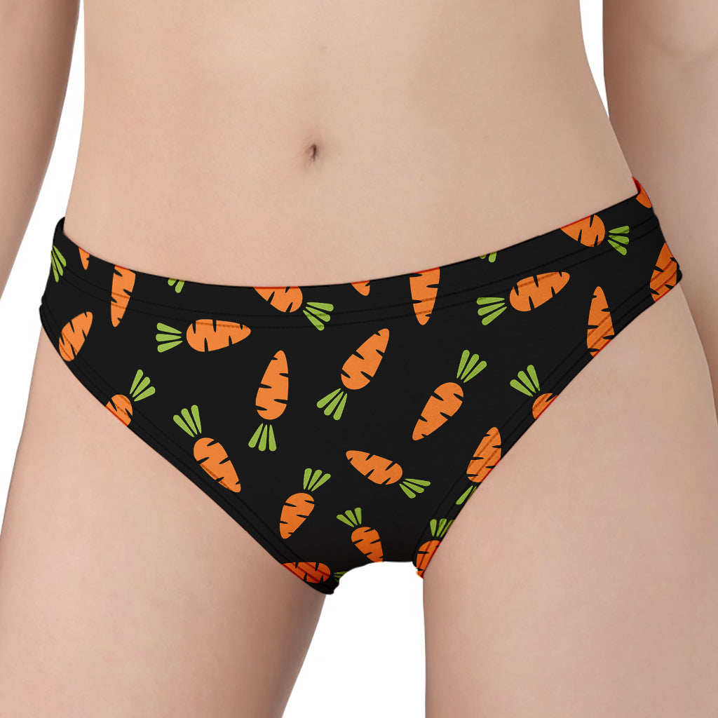 Black Carrot Pattern Print Women's Panties