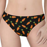 Black Carrot Pattern Print Women's Thong