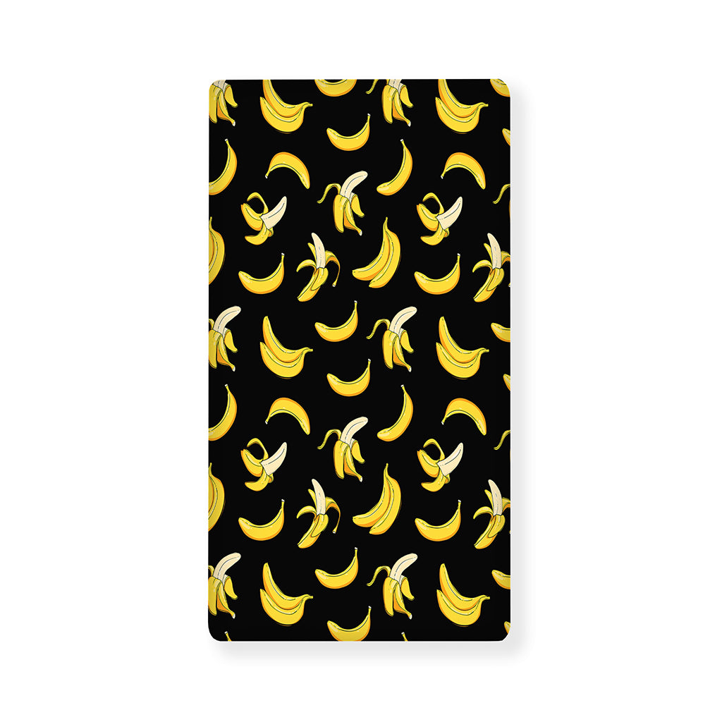 Black Cartoon Banana Pattern Print Baby Crib Sheet