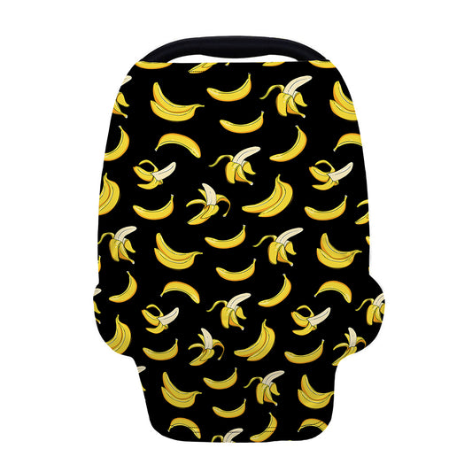 Black Cartoon Banana Pattern Print Baby Seat Cover