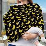 Black Cartoon Banana Pattern Print Baby Seat Cover