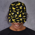 Black Cartoon Banana Pattern Print Baseball Cap