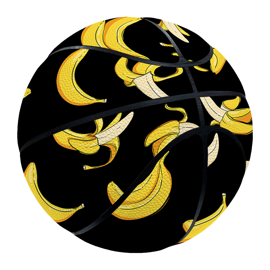 Black Cartoon Banana Pattern Print Basketball