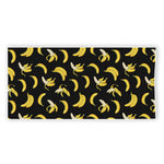 Black Cartoon Banana Pattern Print Beach Towel