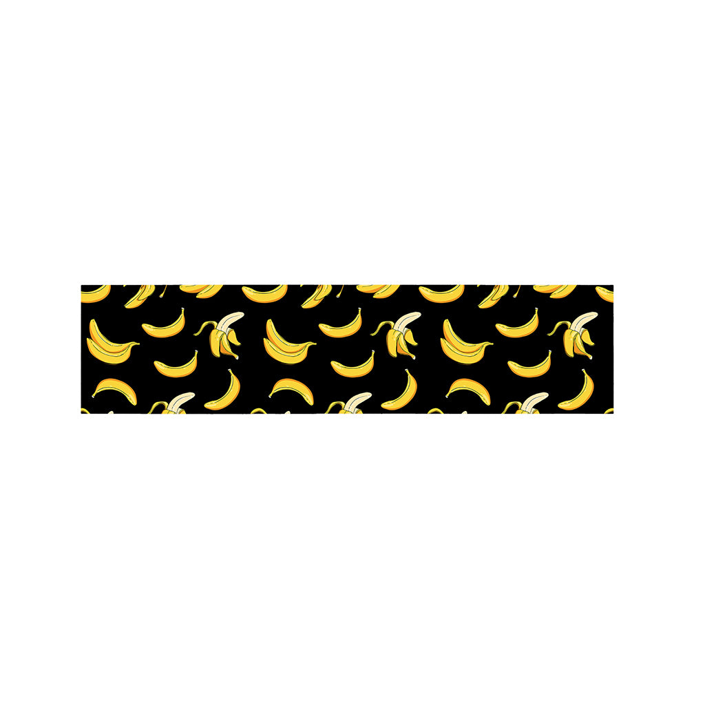 Black Cartoon Banana Pattern Print Bed Runner