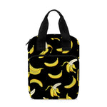 Black Cartoon Banana Pattern Print Bible Tote Bag