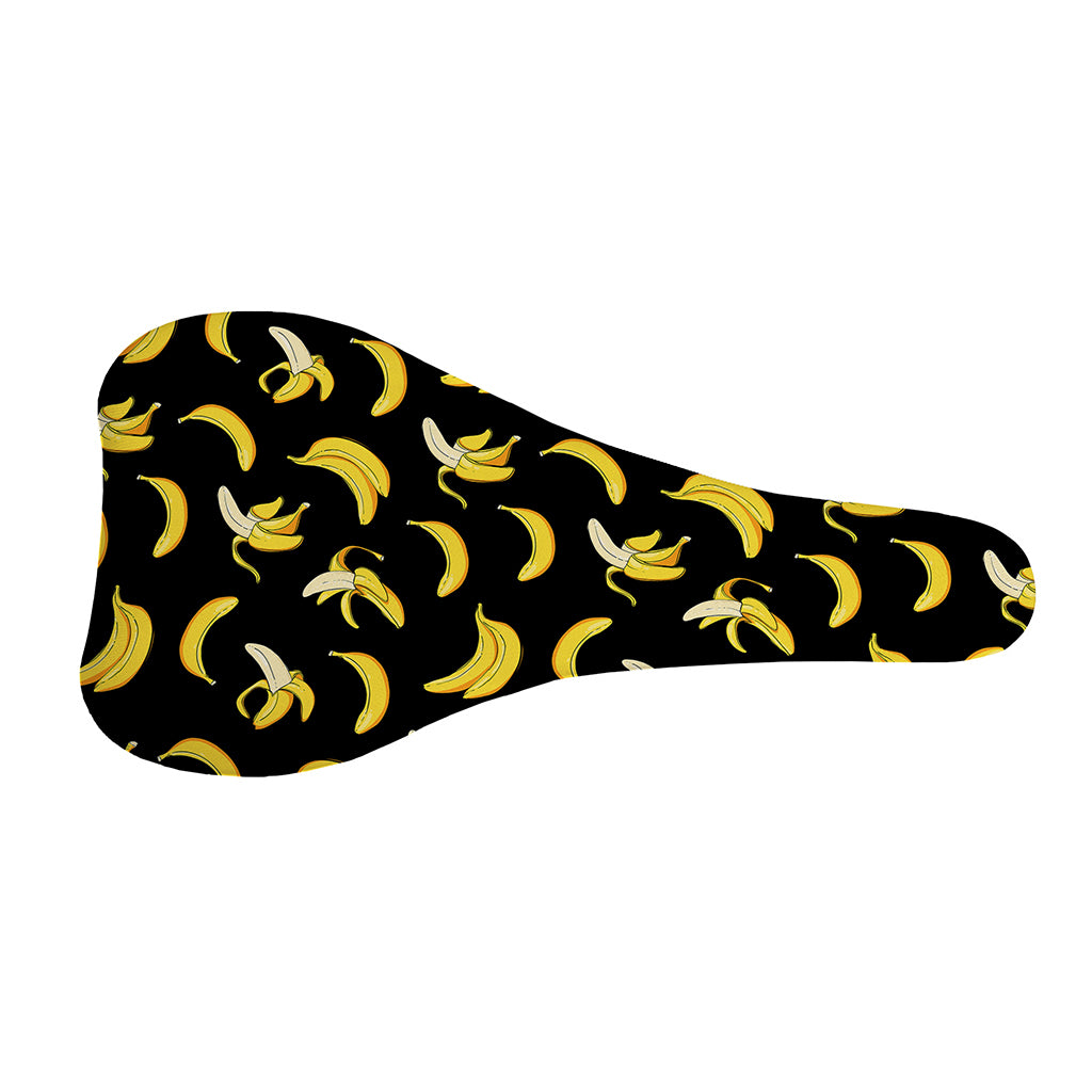 Black Cartoon Banana Pattern Print Bicycle Seat Cover