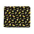 Black Cartoon Banana Pattern Print Bifold Wallet