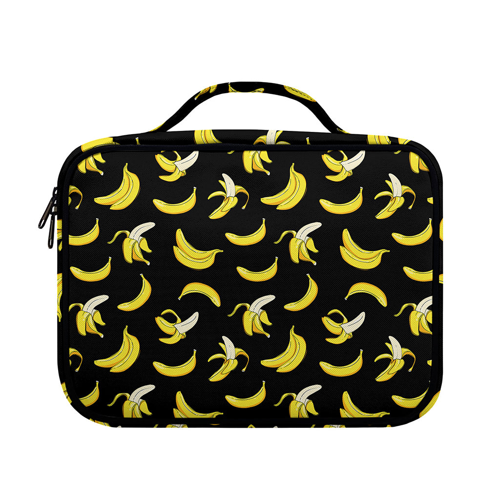 Black Cartoon Banana Pattern Print Briefcase Bible Bag