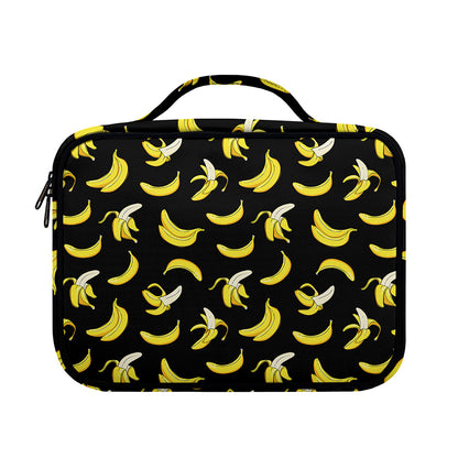Black Cartoon Banana Pattern Print Briefcase Bible Bag