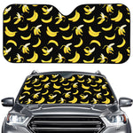 Black Cartoon Banana Pattern Print Car Windshield Sun Shade