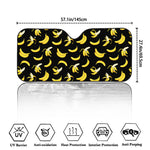 Black Cartoon Banana Pattern Print Car Windshield Sun Shade