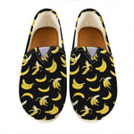 Black Cartoon Banana Pattern Print Casual Shoes