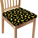 Black Cartoon Banana Pattern Print Chair Cushion Cover
