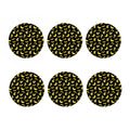 Black Cartoon Banana Pattern Print Coaster Set