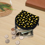 Black Cartoon Banana Pattern Print Coin Purse