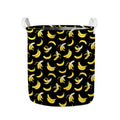 Black Cartoon Banana Pattern Print Collapsible Laundry Basket