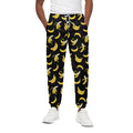 Black Cartoon Banana Pattern Print Cotton Sweatpants