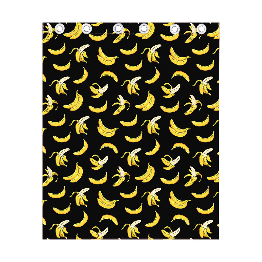 Black Cartoon Banana Pattern Print Curtain