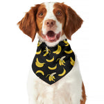Black Cartoon Banana Pattern Print Dog Bandana